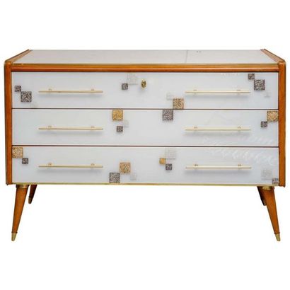Italy circa 1980: white 3 drawer chest of...