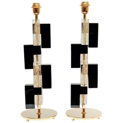 MURANO: Pair of constructivist lamps

black...