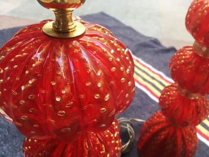 MURANO : Pair of lamps

red Murano glass...