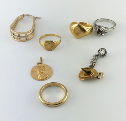 Lot of gold 750°/°°, platinum and gold fragments...