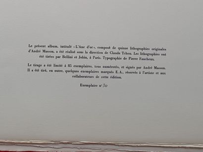 André MASSON - Quinze lithographies originales...