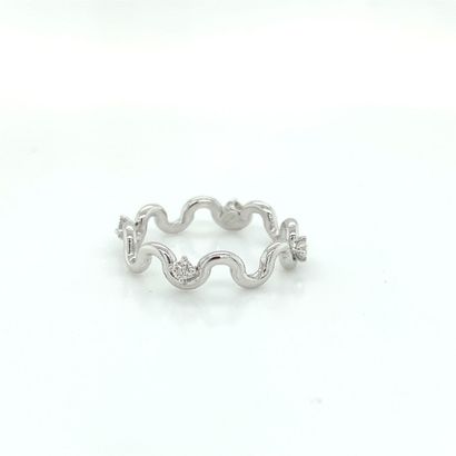 BAGUE en or gris et diamants 
White gold...