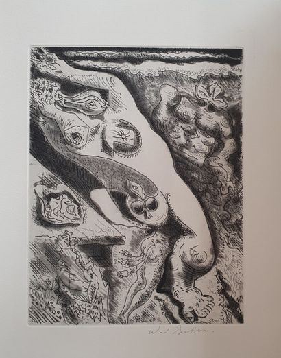 André MASSON - DEUX PROFILS - SANS TITRE....