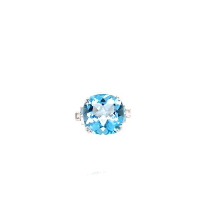 BAGUE en or gris, topaze et diamants
White...