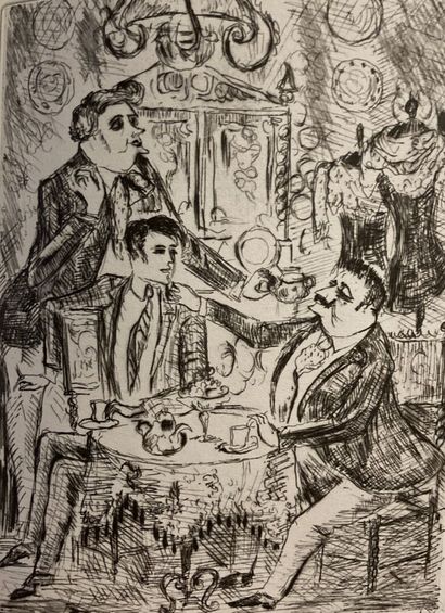 Philippe JULLIAN, Au salon de thé, dessin
Philippe...