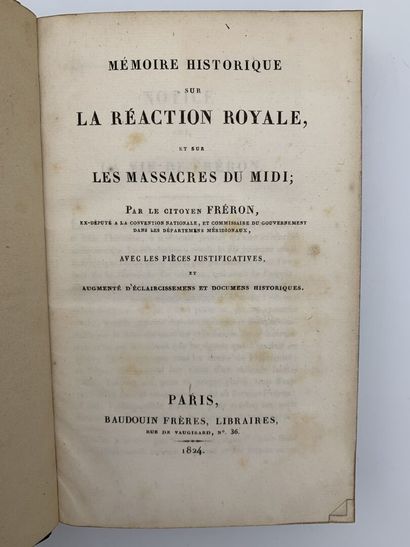 FRERON, Mémoire historique 
FRERON. 
Mémoire...