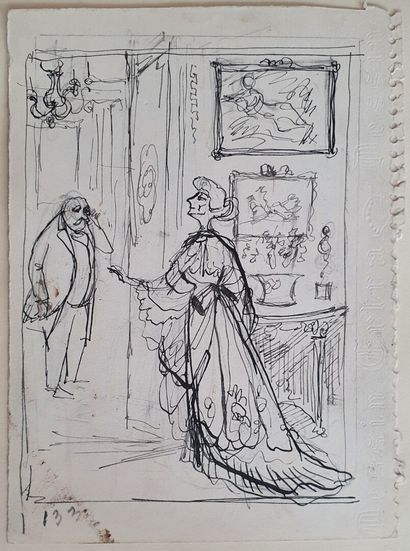 Philippe JULLIAN, Le conseil de Madame, dessin
Philippe...