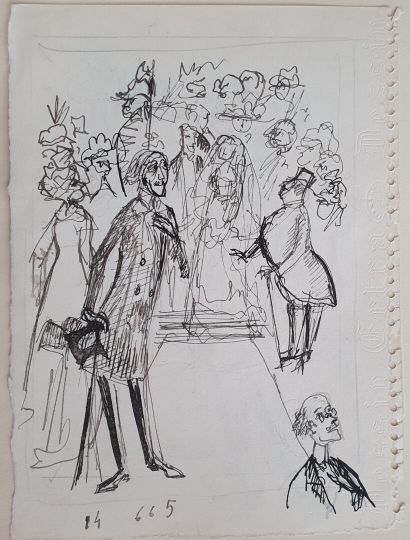 Philippe JULLIAN, Les mariés, dessin
Philippe...