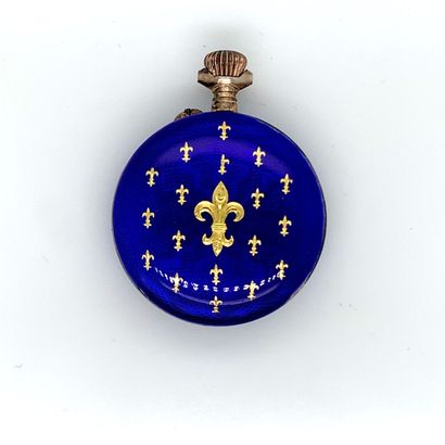 BROCHE PORTE-MONTRE en or et MONTRE DE COL...