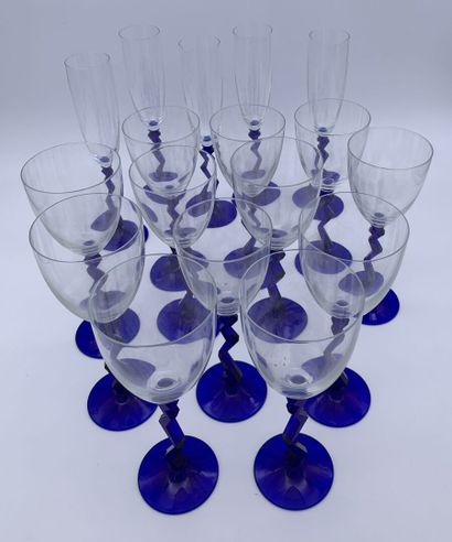 Partie de service de verres en cristal, le...