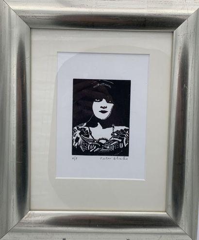 Peter BLAKE (1932), Portrait de femme aux...