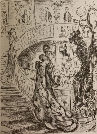 Philippe JULLIAN, Dans l'escalier, dessin
Philippe...