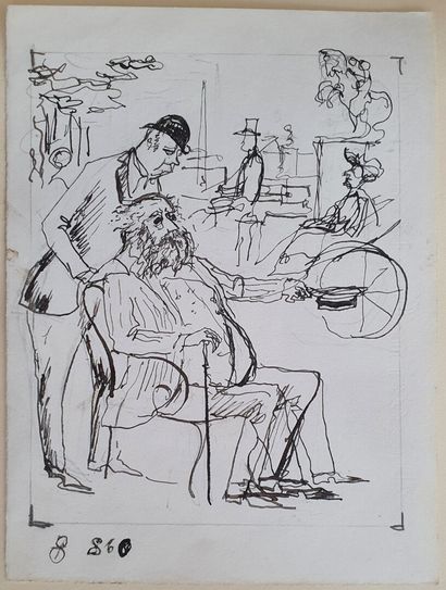 Philippe JULLIAN, Au jardin des Tuileries,...