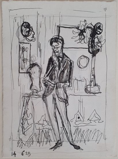 Philippe JULLIAN, Le penseur, dessin
Philippe...