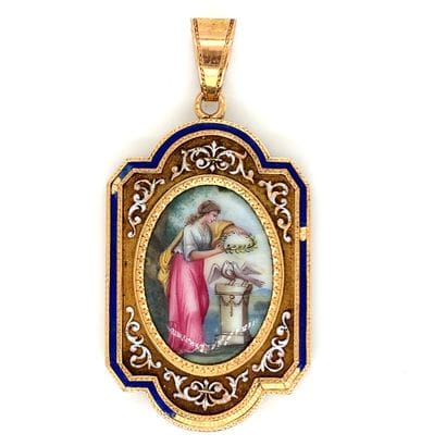 Important gold (750‰) and enamel 