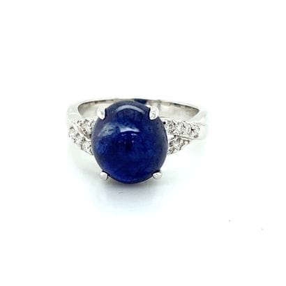 BAGUE en or gris, saphir et diamants
White...