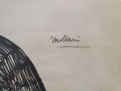 * Mario MOLLARI (1930-2010)
Portrait de femme
Dessin...