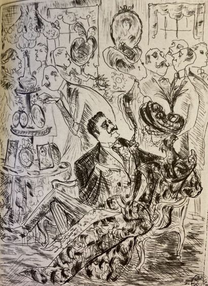 Philippe JULLIAN, Couple au canapé, dessin
Philippe...