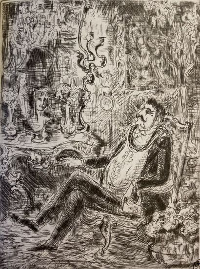 Philippe JULLIAN, Élégant assis, dessin
Philippe...