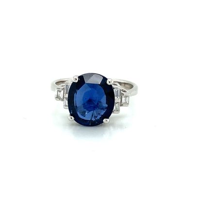 BAGUE en or gris, saphir et diamants
White...