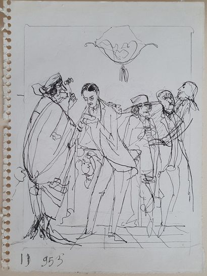 Philippe JULLIAN, Le baise main, dessin
Philippe...