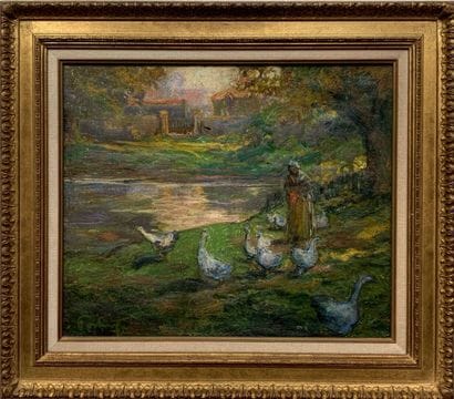 Louis FORTUNEY (1875-1951)
Paysanne aux oies...