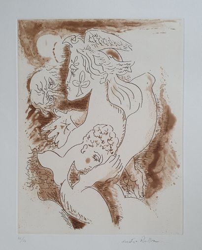 André MASSON - DEUX PROFILS - SANS TITRE....