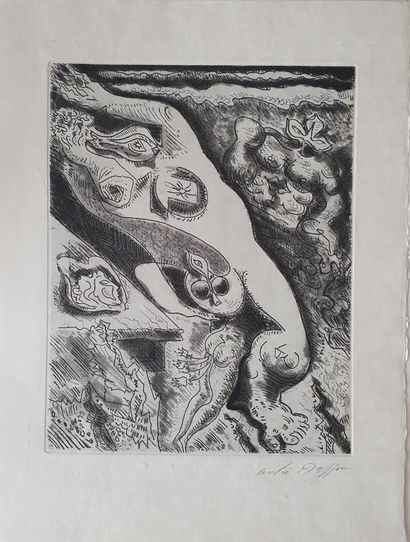 André MASSON - DEUX PROFILS - SANS TITRE....