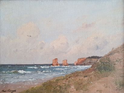 Paul LECOMTE (1842-1920)
Falaises en bord...