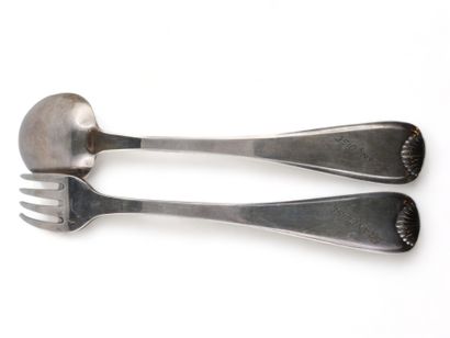 Réunion de trois couverts en argent
Réunion...
