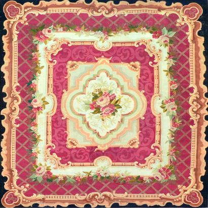 Important et beau tapis d'Aubusson, France
Fin...