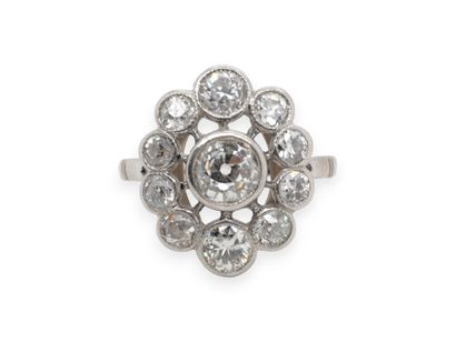 White gold (750‰) and platinum (850‰) daisy...