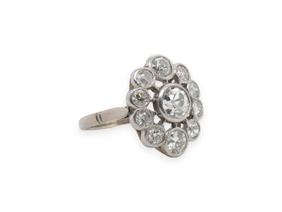 White gold (750‰) and platinum (850‰) daisy...