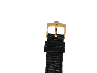 ROLEX
WATCH in gold (750‰) round bezel, cream...