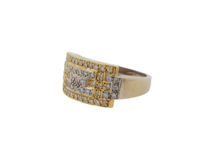 White gold and yellow gold (750‰) tank ring...