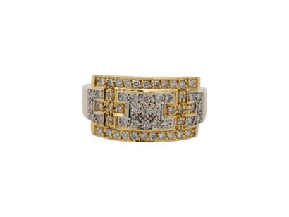 White gold and yellow gold (750‰) tank ring...