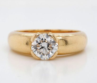 BAGUE solitaire en or, diamant.
Gold (750‰)...