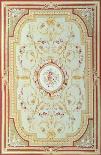 Important TAPIS au petit point, XXth century.
Important...