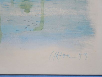 Jean CARZOU, d'après
Bateaux à quai
Lithographie...