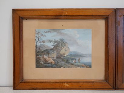 ECOLE FRANCAISE, vers 1800
Deux gouaches...