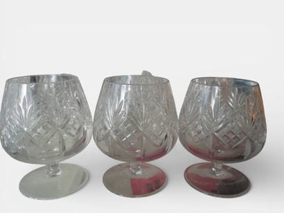 Large lot of crystal and glass glasses, various...