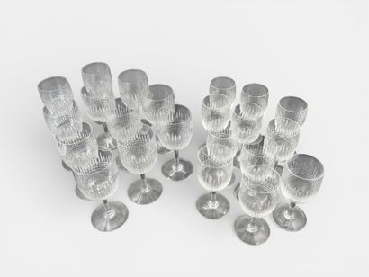 BACCARAT
11 wine glasses and 11 water glasses,...