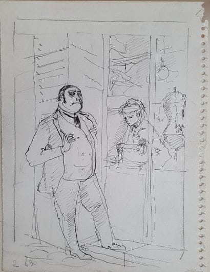 Philippe JULLIAN (1919-1977)
Devant la vitrine
Dessin...