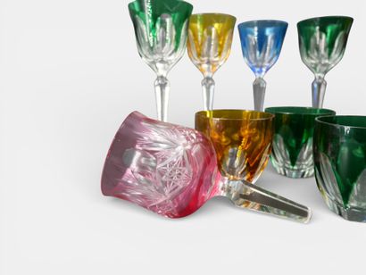 FABERGE
6 colored water glasses and 6 orangeade...