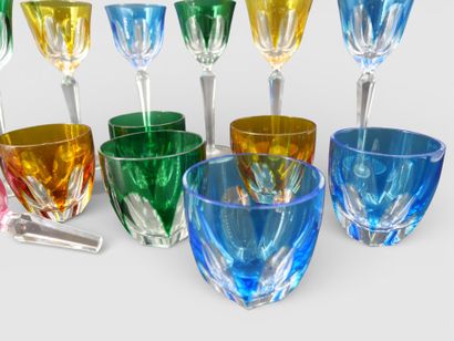 FABERGE
6 colored water glasses and 6 orangeade...
