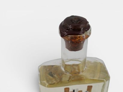 Rectangular-shaped spirit bottle with wax-closed...