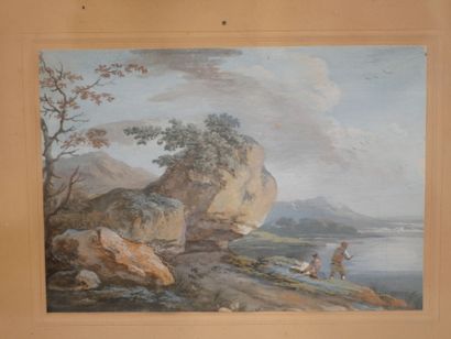 ECOLE FRANCAISE, vers 1800
Deux gouaches...