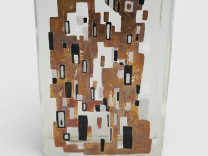 Rectangular-shaped spirit bottle with wax-closed...