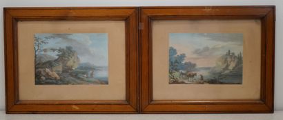 ECOLE FRANCAISE, vers 1800
Deux gouaches...