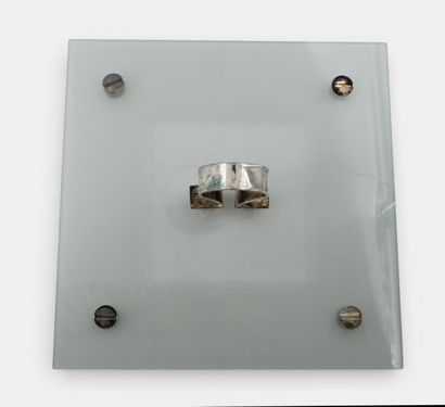 Glass and silver plated metal cheese tray...